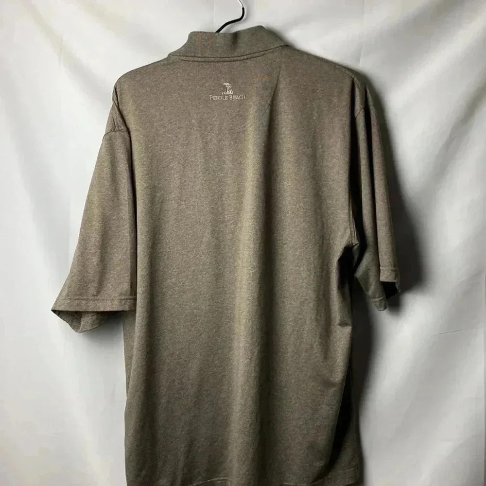PEBBLE BEACH PERFORMANCE MENS SIZE LARGE POLO SHIRT BROWNISH COLOR - Picture 7 of 9